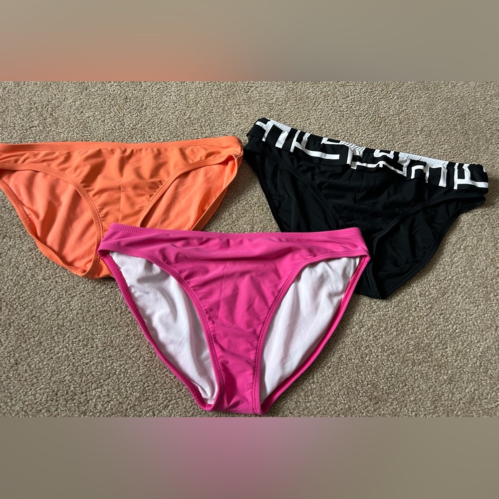 3 bikini bottoms
Brands: Merona, Isaac Mizrahi, and a.n.a